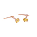 Rose Gold Plated Sterling Silver 3mm CZ Crystal Andralok Stud Earrings