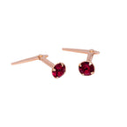 Rose Gold Plated Sterling Silver 3mm CZ Crystal Andralok Stud Earrings