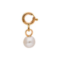 9ct Gold 4mm White Freshwater Pearl Clip on Charm