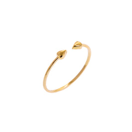 9ct Yellow Gold Double Nugget Adjustable Open Ring