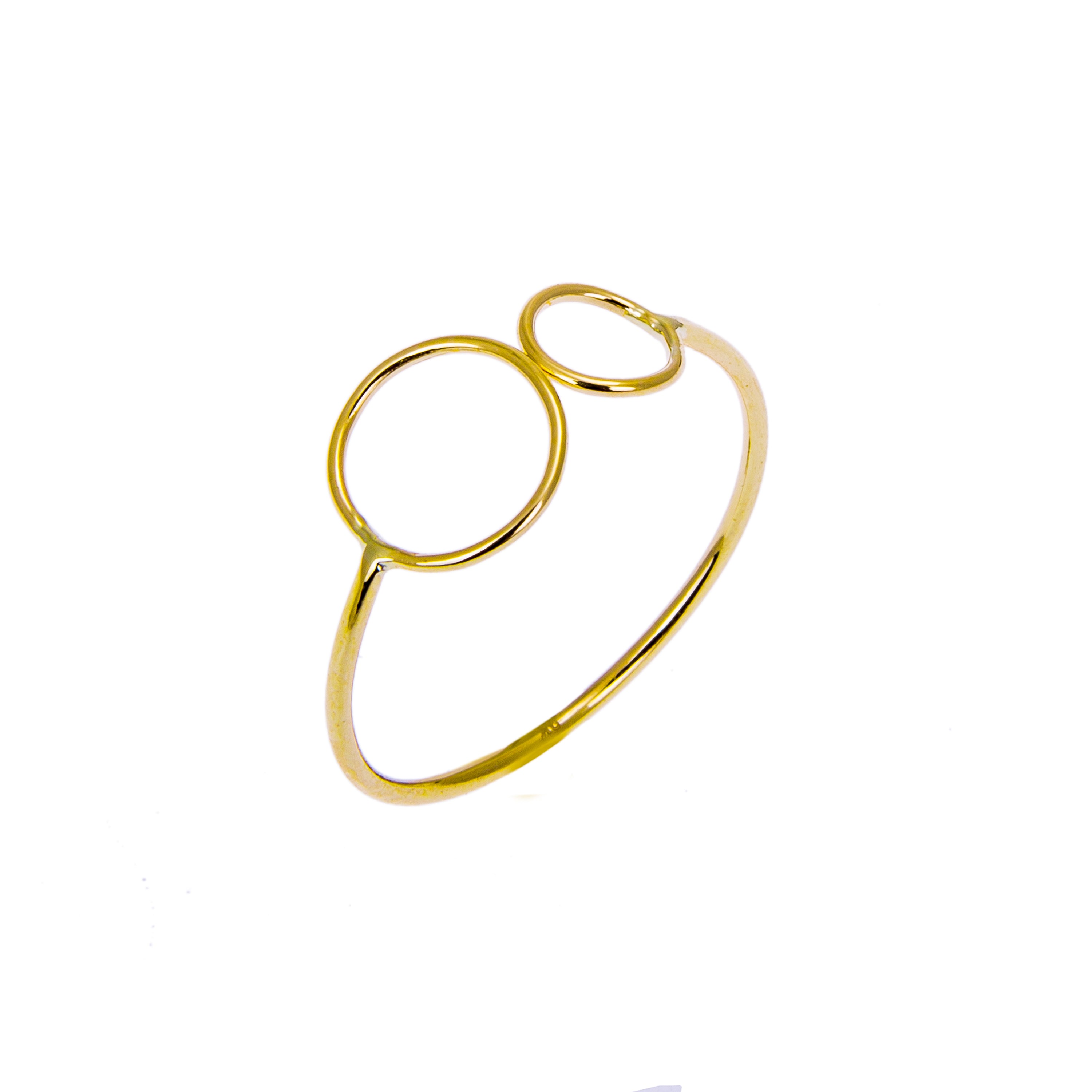 9ct Yellow Gold Double Open Circle Adjustable Ring | jewellerybox