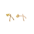 9ct Gold Wishbone Stud Earrings