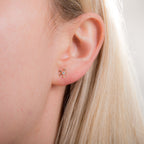 9ct Gold Snowflake Clear CZ Stud Earrings