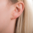 9ct Gold Clear CZ Horseshoe Stud Earrings