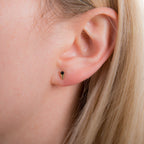 9ct Gold Black CZ Spike Stud Earrings