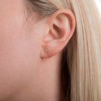 9ct Gold Flat Moon Stud Earrings