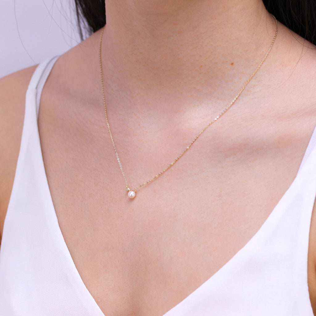 9ct Gold Ball Freshwater Pearl Necklace