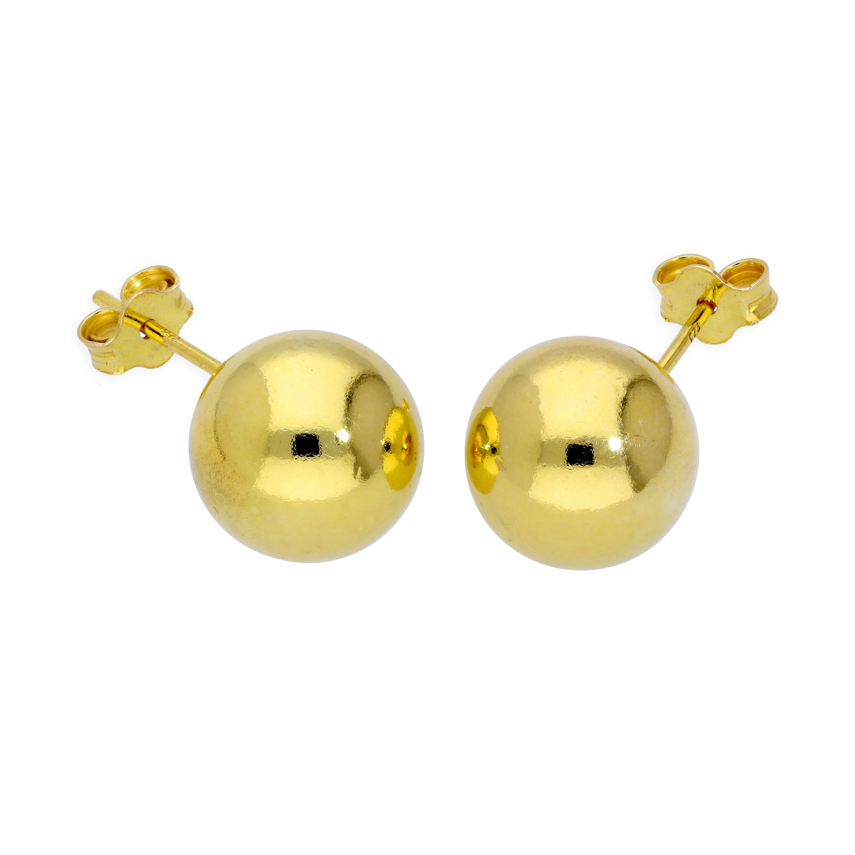 Gold Plated Small Sterling Silver Ball Stud Earrings 2mm - 6mm & Packs