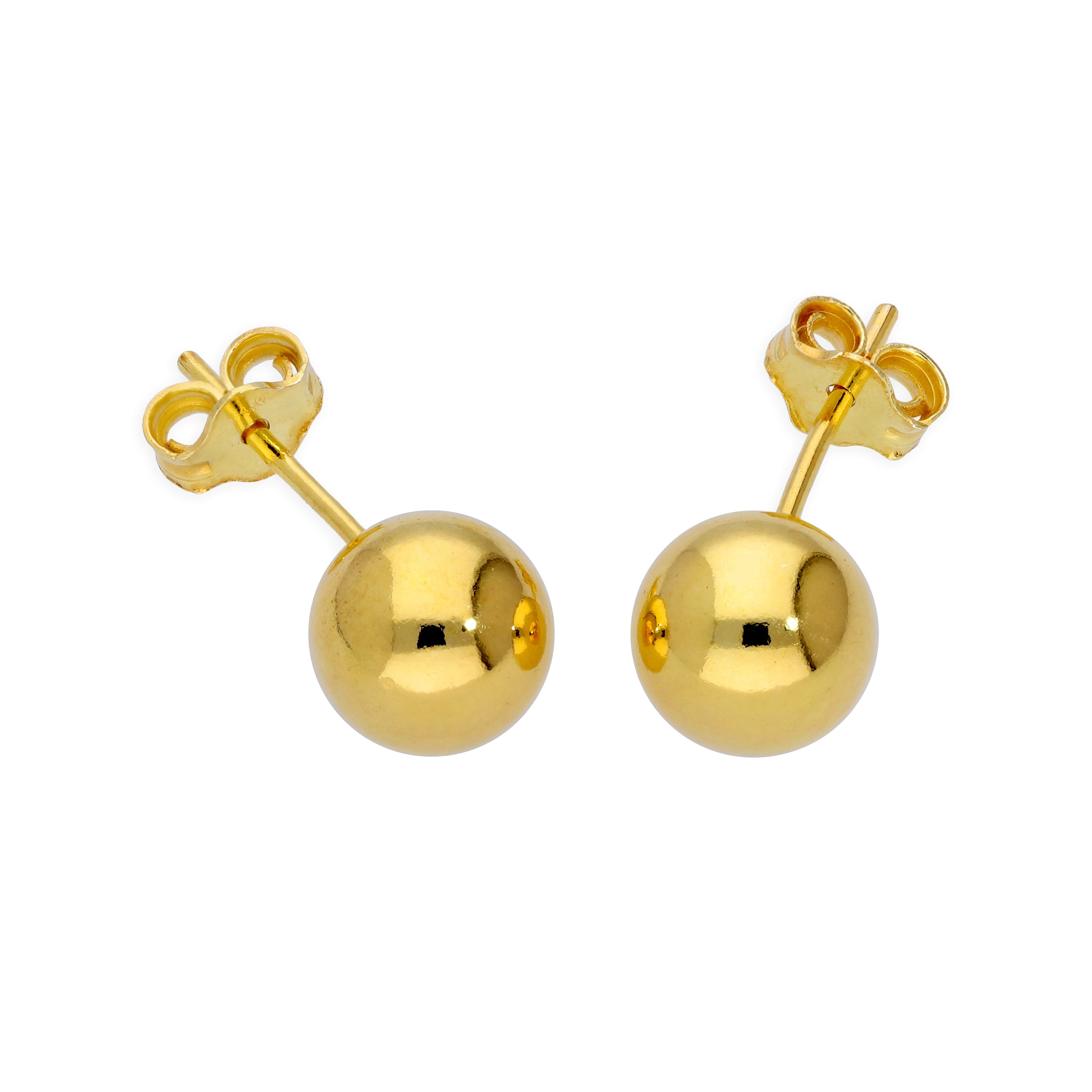 Gold Plated Small Sterling Silver Ball Stud Earrings 2mm - 6mm & Packs