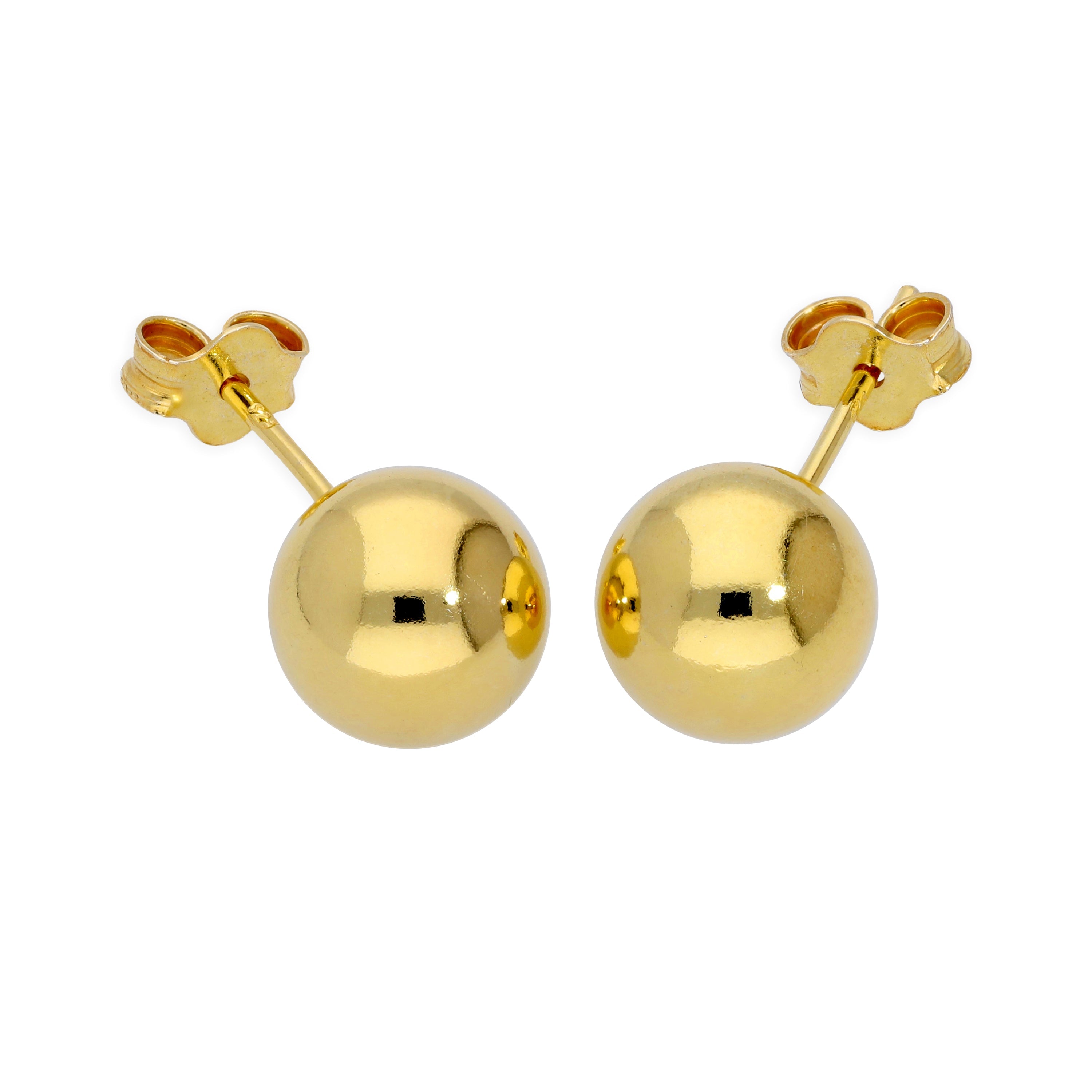 Gold Plated Small Sterling Silver Ball Stud Earrings 2mm - 6mm & Packs