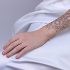 Gold Plated Sterling Silver Open Heart Rolo Chain Bracelet