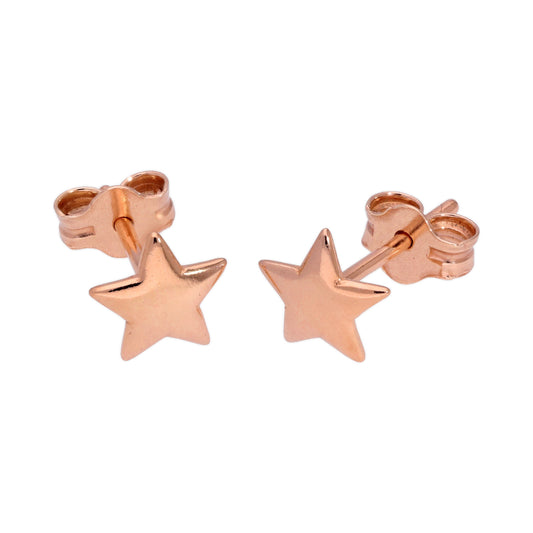 Rose Gold Plated Sterling Silver Star Stud Earrings