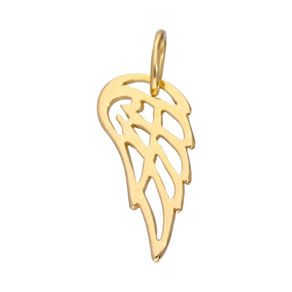 Gold Plated Sterling Silver Open Angel Wing Charm