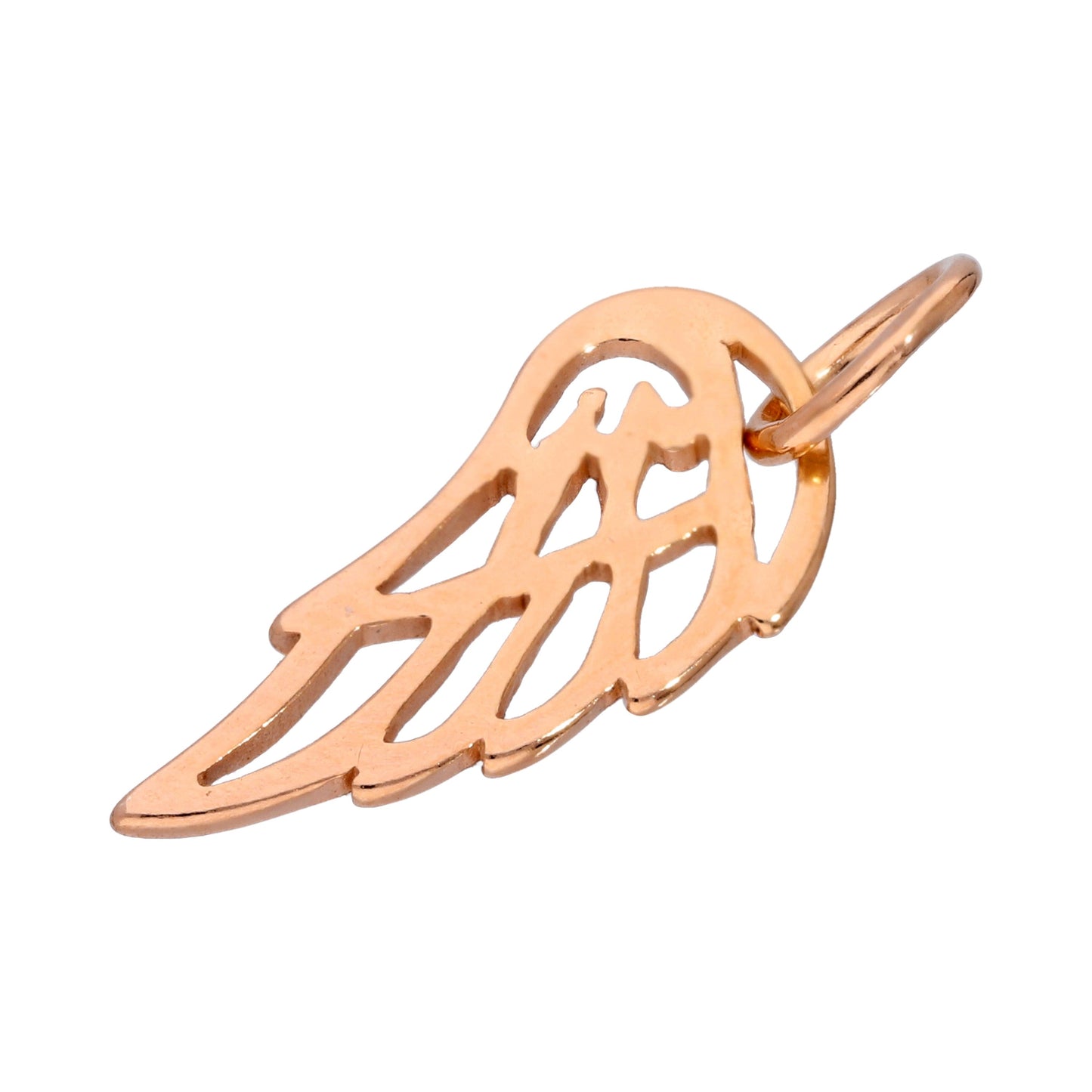 Rose Gold Plated Sterling Silver Open Angel Wing Charm