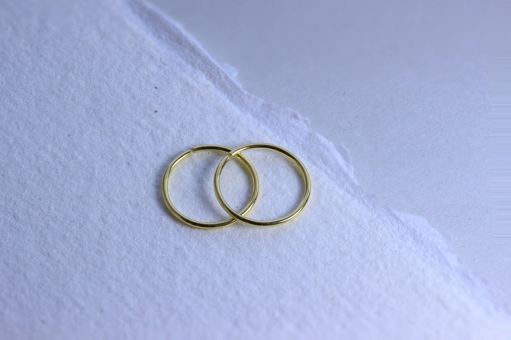 Gold Plated Sterling Silver 9mm Hoop Earrings