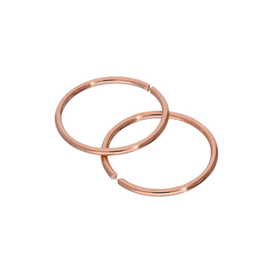 Rose Gold Plated Sterling Silver 9mm Hoop Earrings