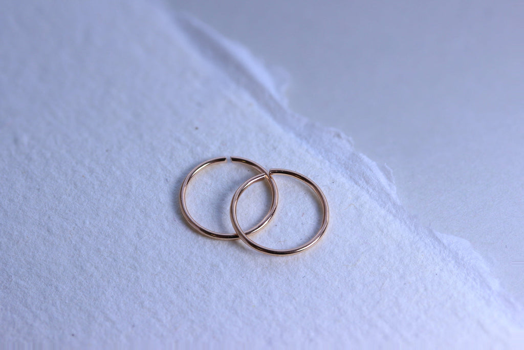 Rose Gold Plated Sterling Silver 9mm Hoop Earrings