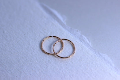 Rose Gold Plated Sterling Silver 9mm Hoop Earrings