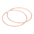 Rose Gold Plated Sterling Silver 50mm Hoop Sleeper Earrings