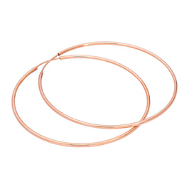 Rose Gold Plated Sterling Silver 50mm Hoop Sleeper Earrings