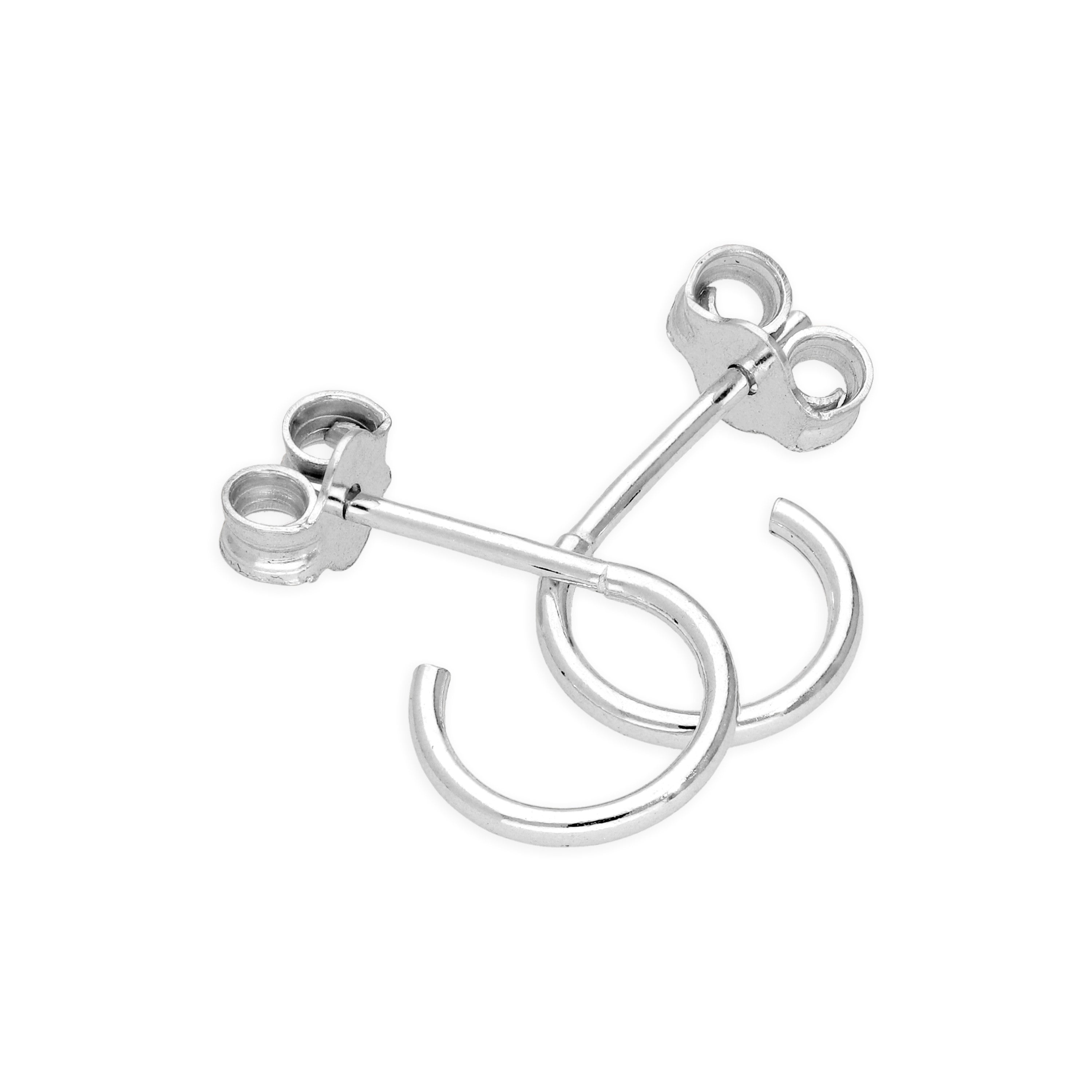 Sterling Silver Open 8-16mm Hoop Stud Earrings