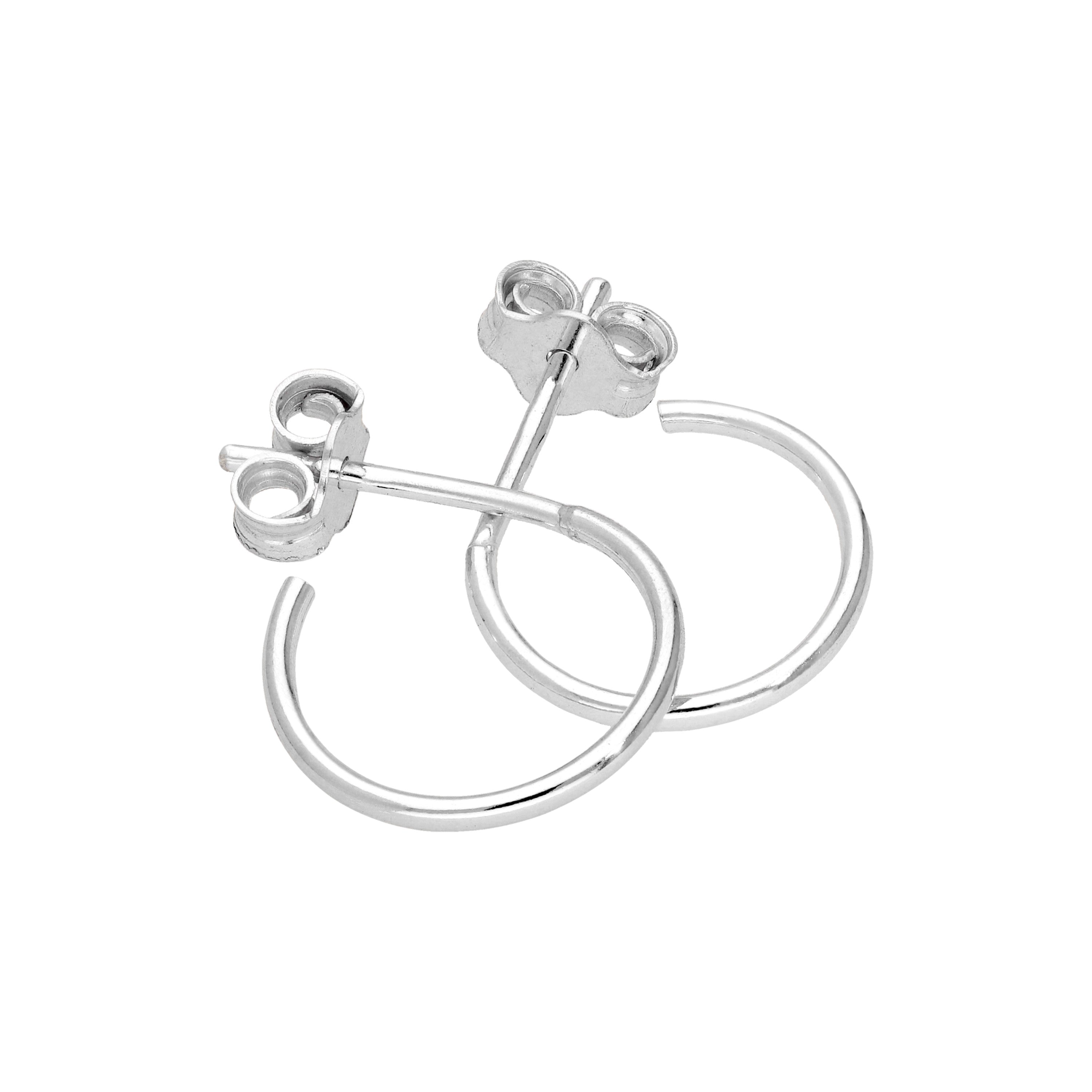 Sterling Silver Open 8-16mm Hoop Stud Earrings