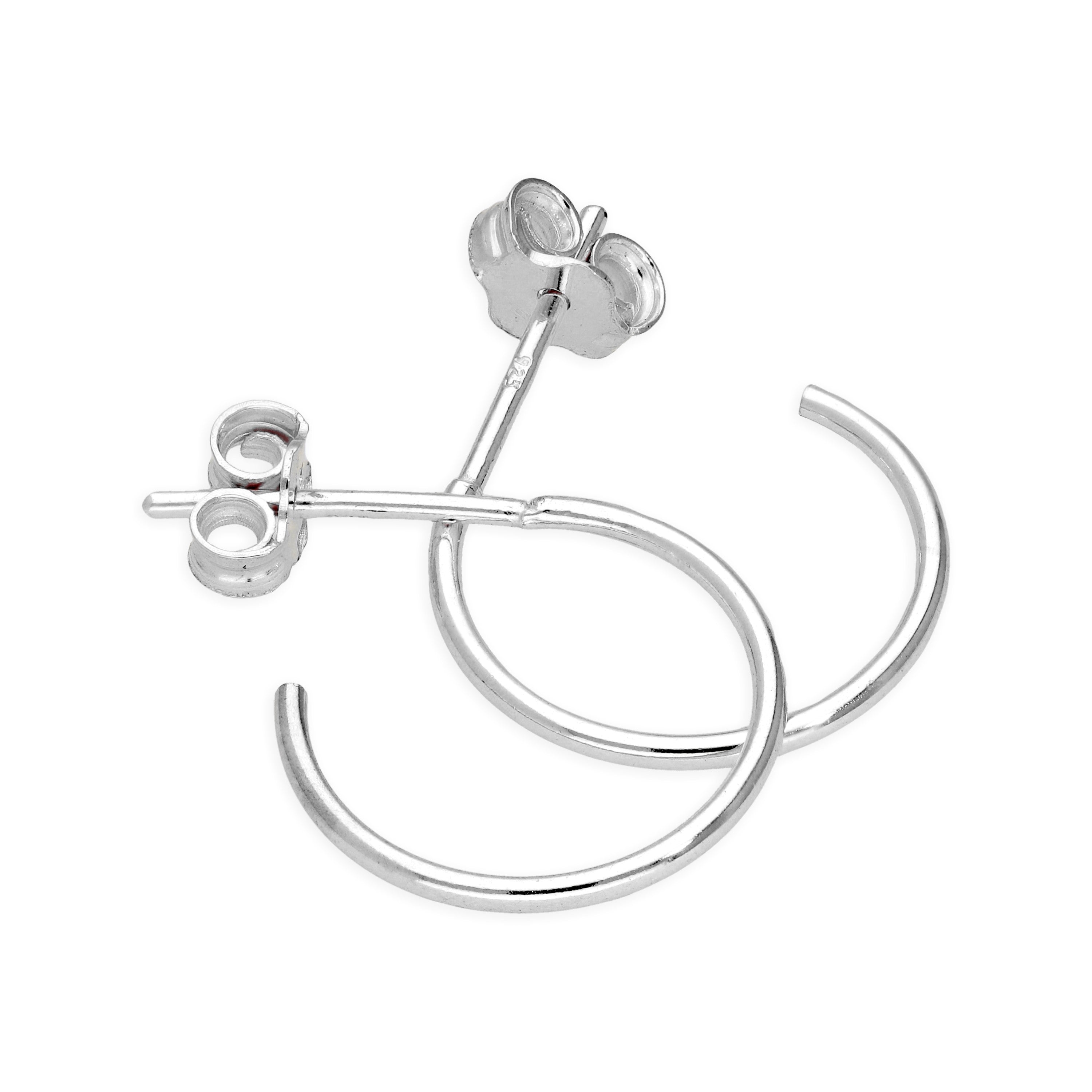 Sterling Silver Open 8-16mm Hoop Stud Earrings