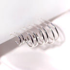 Sterling Silver Open 8-16mm Hoop Stud Earrings