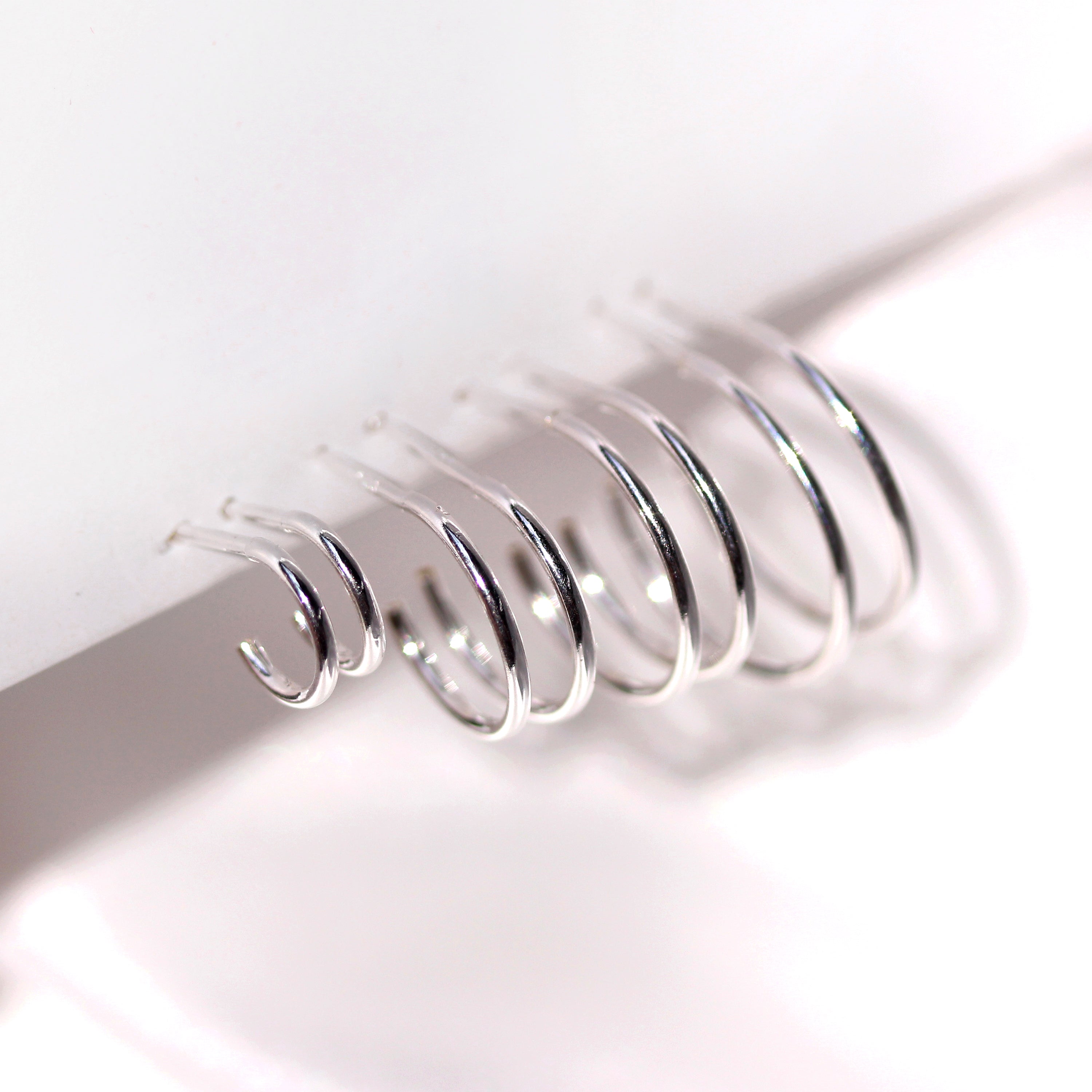 Sterling Silver Open 8-16mm Hoop Stud Earrings