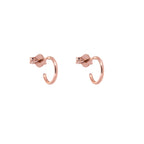 Rose Gold Plated Sterling Silver Open 8-16mm Hoop Stud Earrings