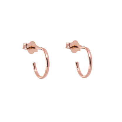 Rose Gold Plated Sterling Silver Open 8-16mm Hoop Stud Earrings