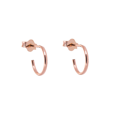 Rose Gold Plated Sterling Silver Open 8-16mm Hoop Stud Earrings