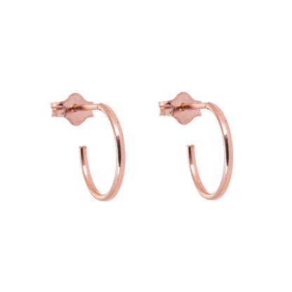 Rose Gold Plated Sterling Silver Open 8-16mm Hoop Stud Earrings