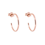 Rose Gold Plated Sterling Silver Open 8-16mm Hoop Stud Earrings