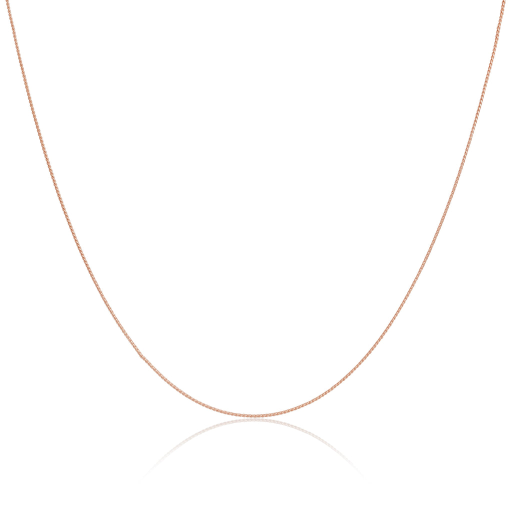 Rose Gold Plated Sterling Silver 14 - 28 Inch Foxtail Chain Necklace