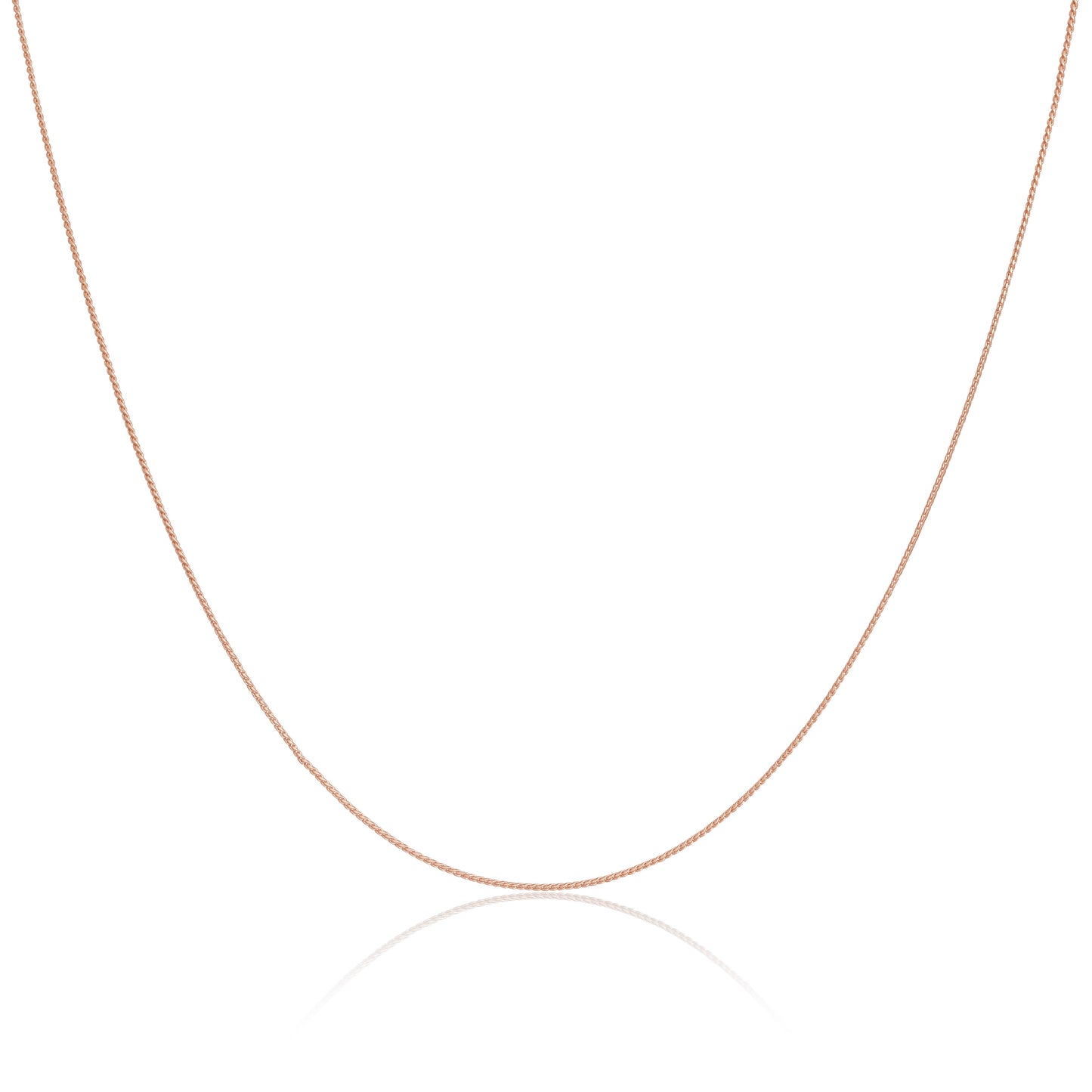Rose Gold Plated Sterling Silver 14 - 28 Inch Foxtail Chain Necklace