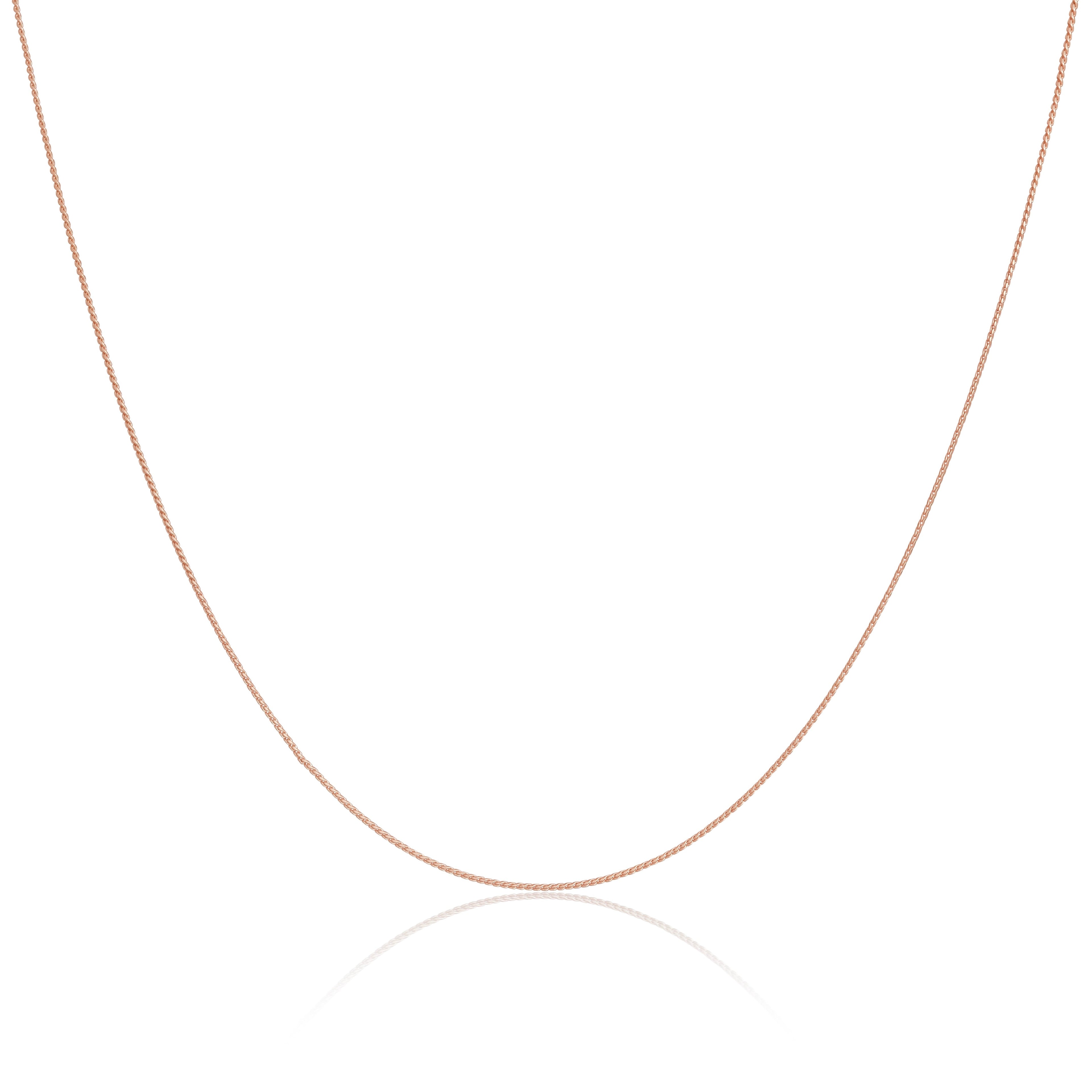 Rose Gold Plated Sterling Silver 14 - 28 Inch Foxtail Chain Necklace