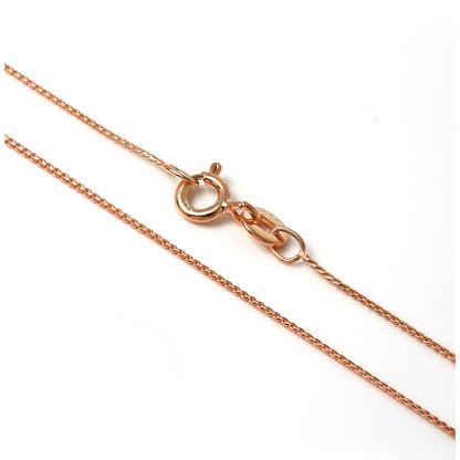 Rose Gold Plated Sterling Silver 14 - 28 Inch Foxtail Chain Necklace