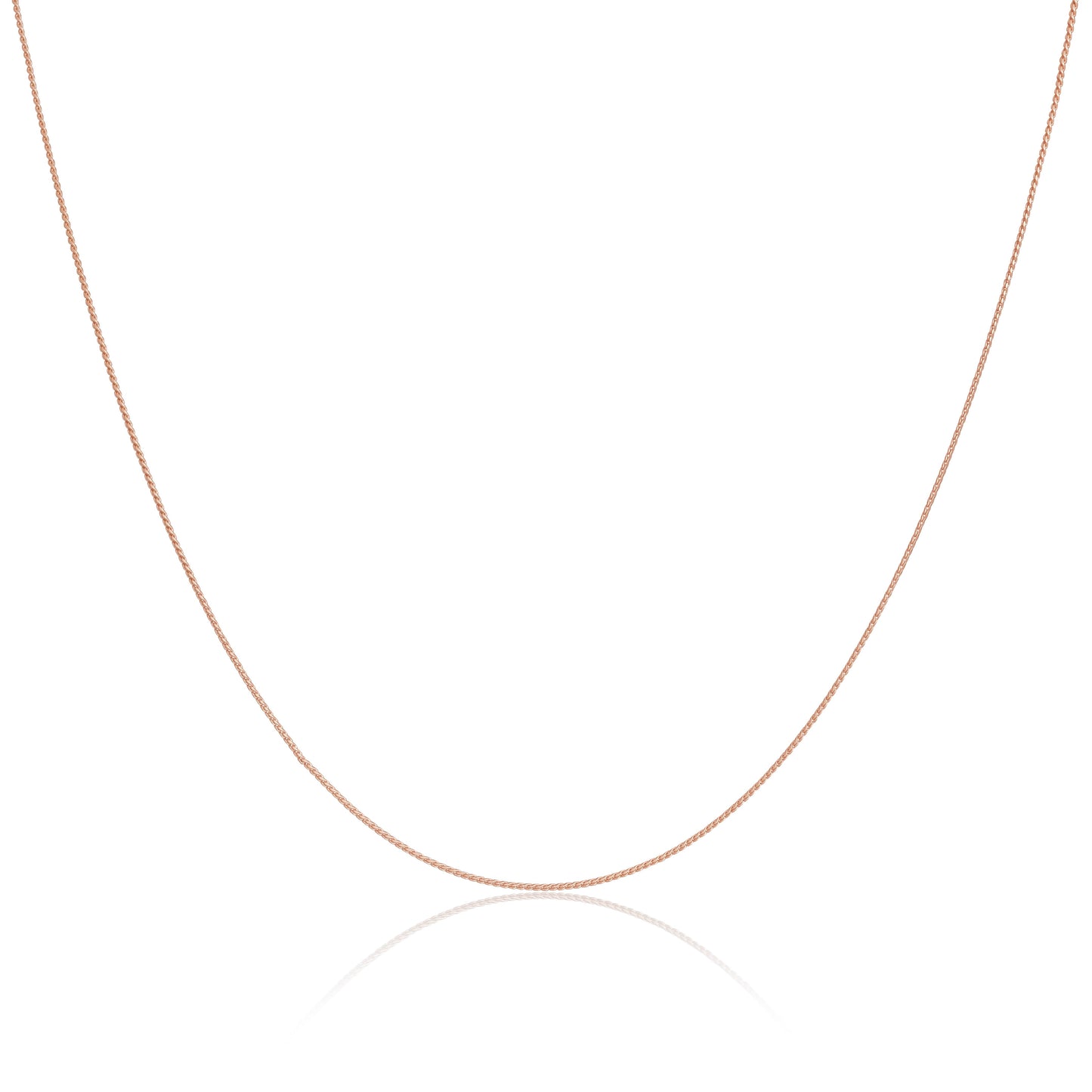 Rose Gold Plated Sterling Silver 14 - 28 Inch Foxtail Chain Necklace