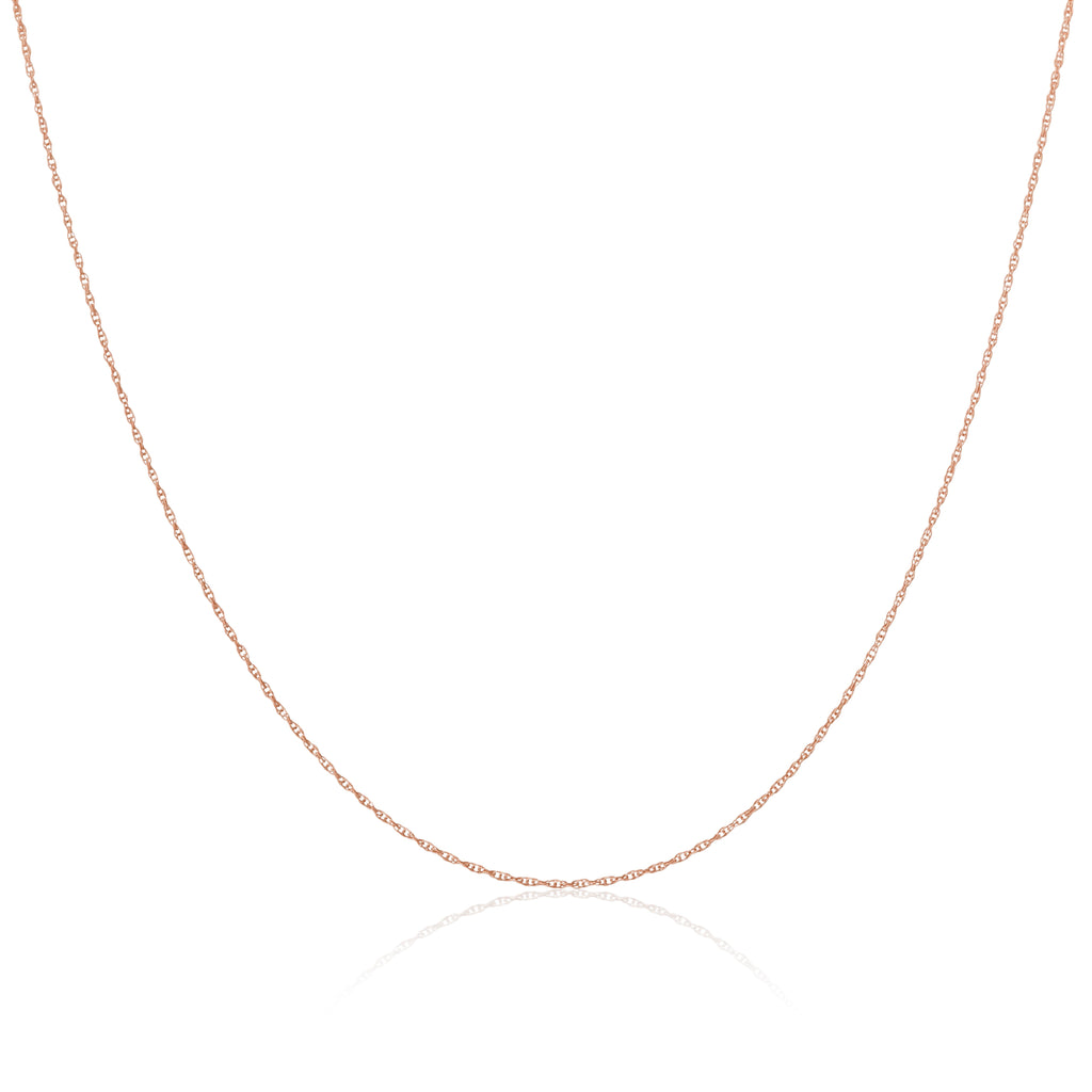 Rose Gold Plated Sterling Silver 14-24 Inch Prince of Wales Chain