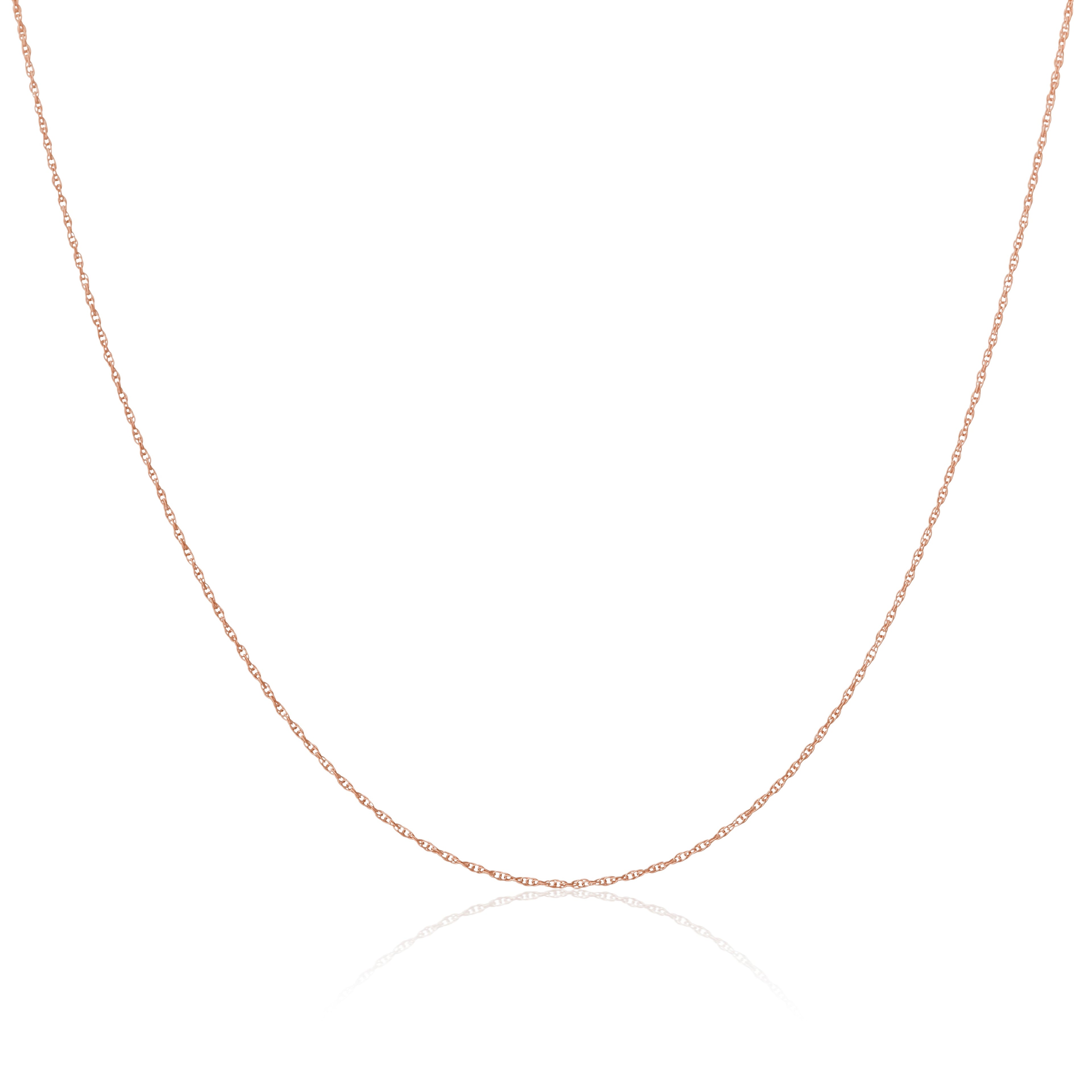 Rose Gold Plated Sterling Silver 14-24 Inch Prince of Wales Chain