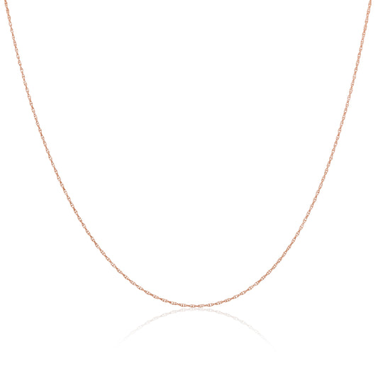 Rose Gold Plated Sterling Silver 14-24 Inch Prince of Wales Chain