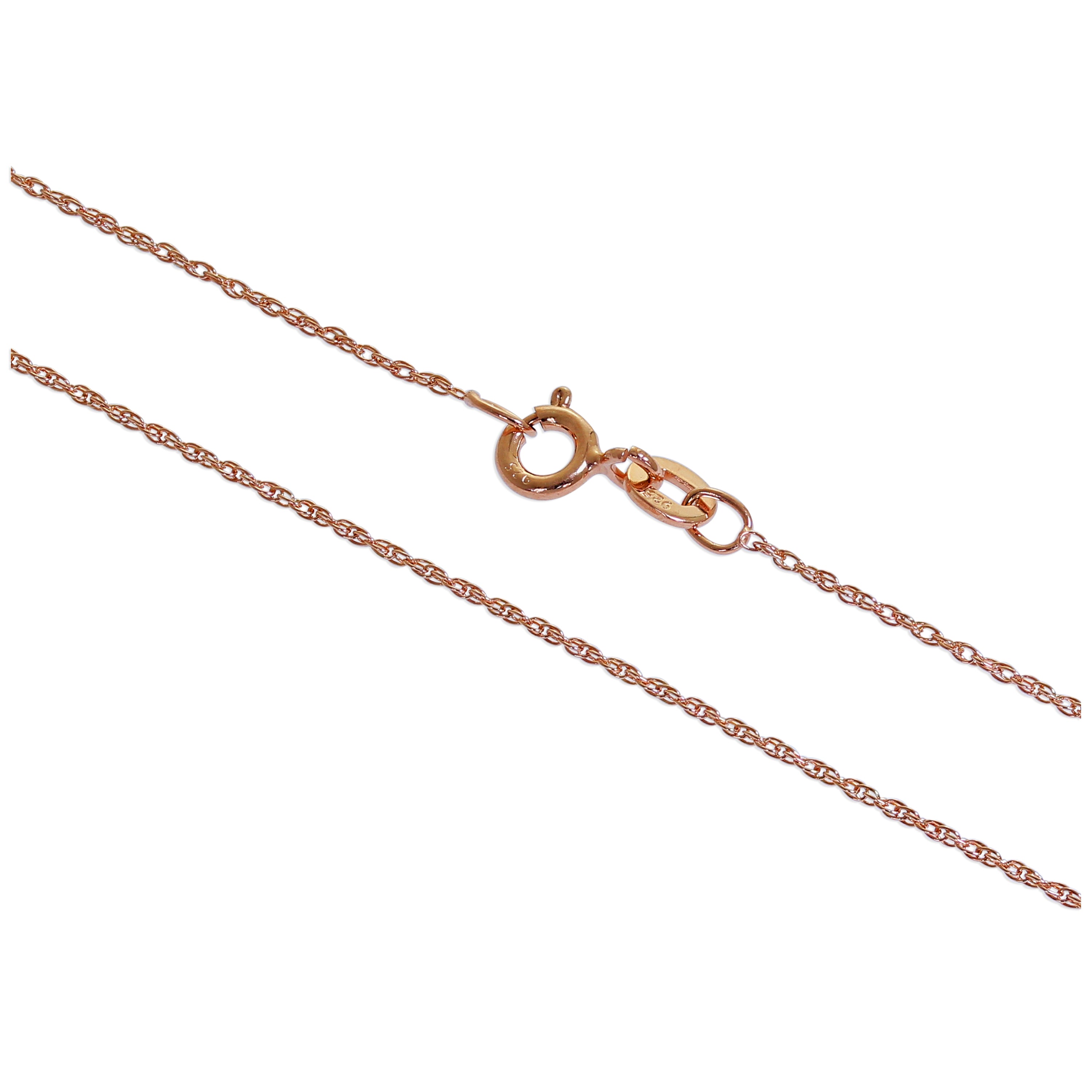 Rose Gold Plated Sterling Silver 14-24 Inch Prince of Wales Chain