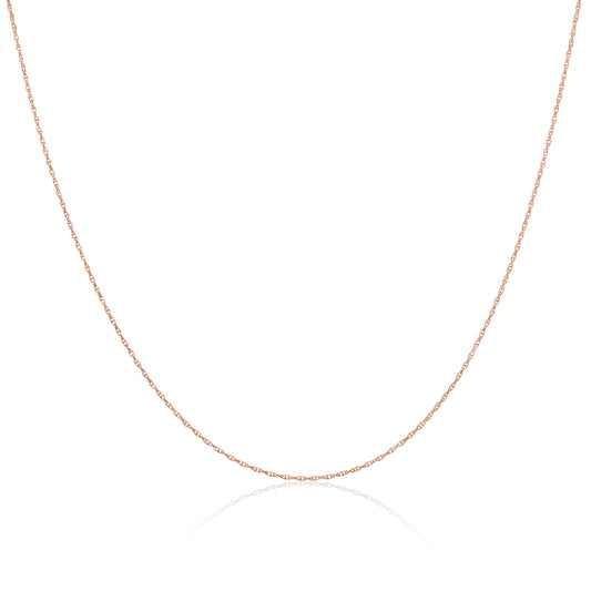 Rose Gold Plated Sterling Silver 14-28 Inch Prince of Wales Chain