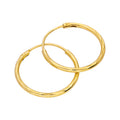 Gold Plated Sterling Silver Diamond Cut Sleeper 8-20mm Hoop Earrings