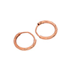 Rose Gold Plated Sterling Silver Diamond Cut Sleeper 8-20mm Hoop Earrings