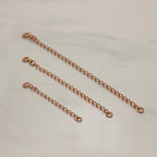 Rose Gold Plated Sterling Silver Curb Extender 2-4 Inches With Bolt Clasp