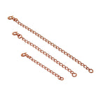 Rose Gold Plated Sterling Silver Curb Extender 2-4 Inches With Bolt Clasp