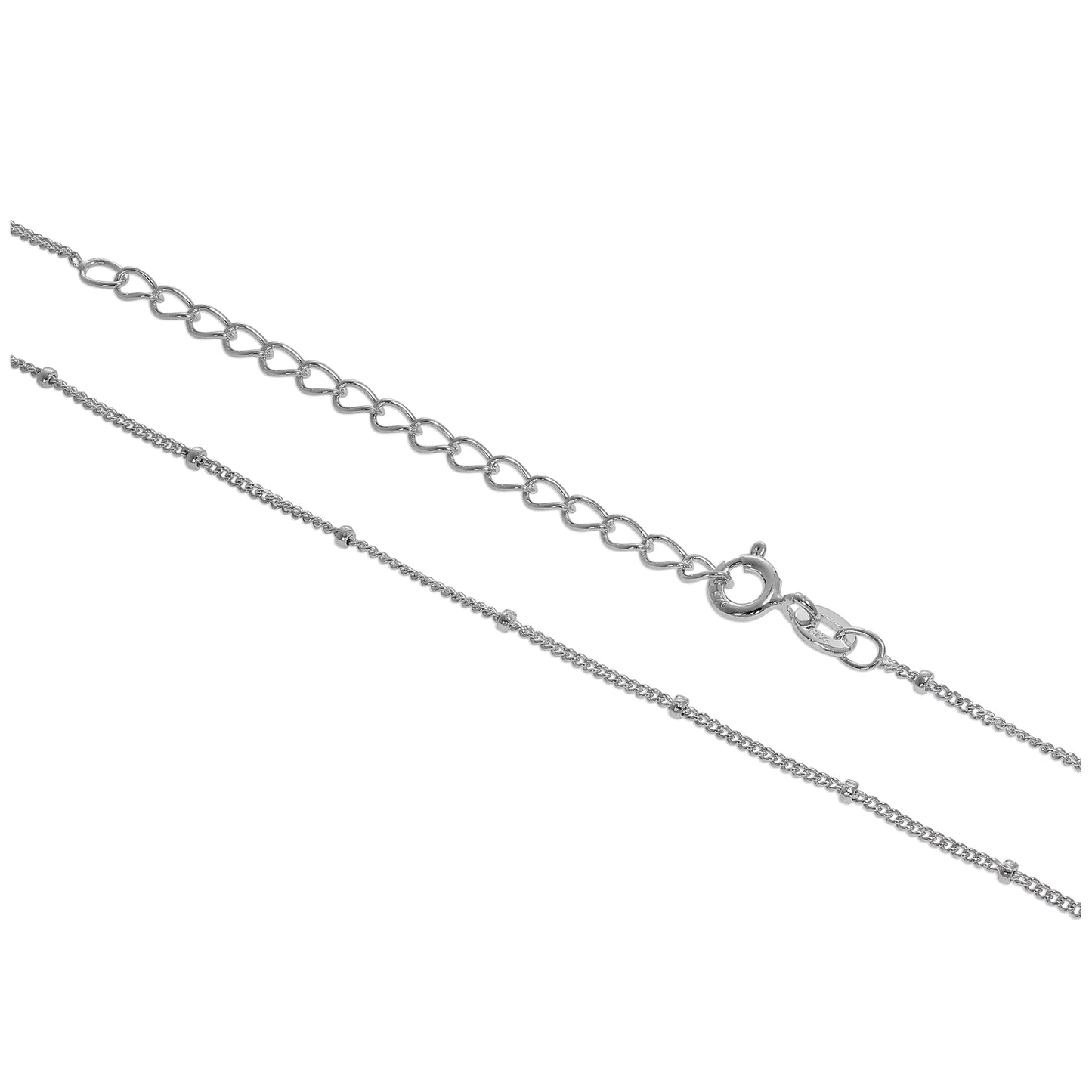 Sterling Silver Bobble Diamond Cut Curb Chain 12 - 24 Inches