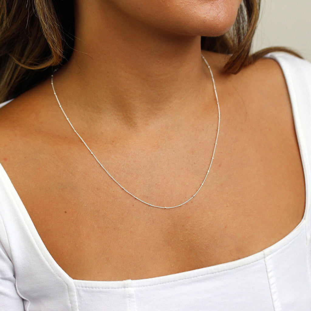 Sterling Silver Bobble Diamond Cut Curb Chain 12 - 24 Inches